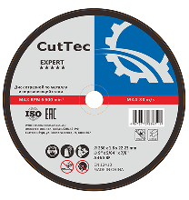 Круг отрезной по металлу и нержавеющей стали CutTec Expert Т41-125х2,5х22,2 мм